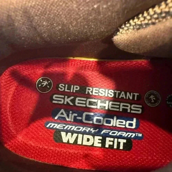 Sketchers work shoes safety toe slip resistant max cushioning size 8W - Picture 7 of 16